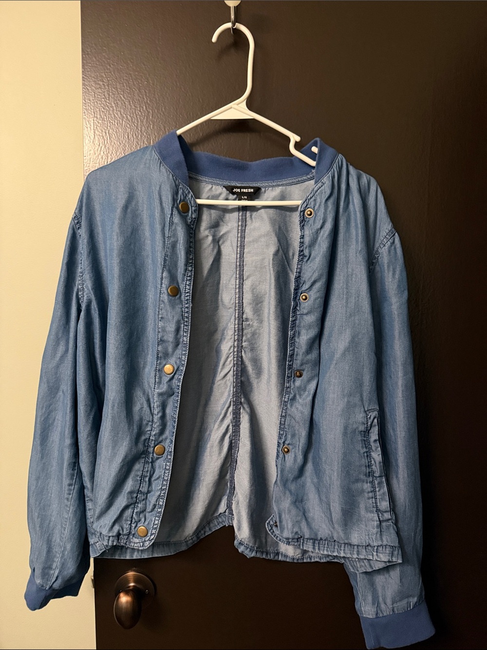 Joe Fresh Light Denim Blue Bomber Jacket for Women